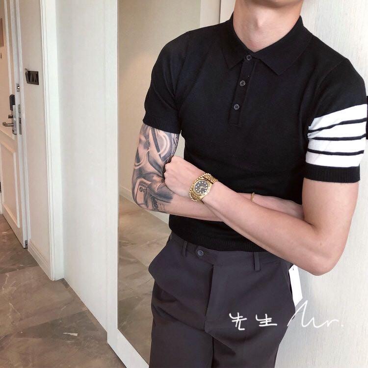 Men S Striped Korean Style Polo Shirt Men S Fashion Clothes Tops On Carousell Brand new korean drama fashion blazers for men. men s striped korean style polo shirt