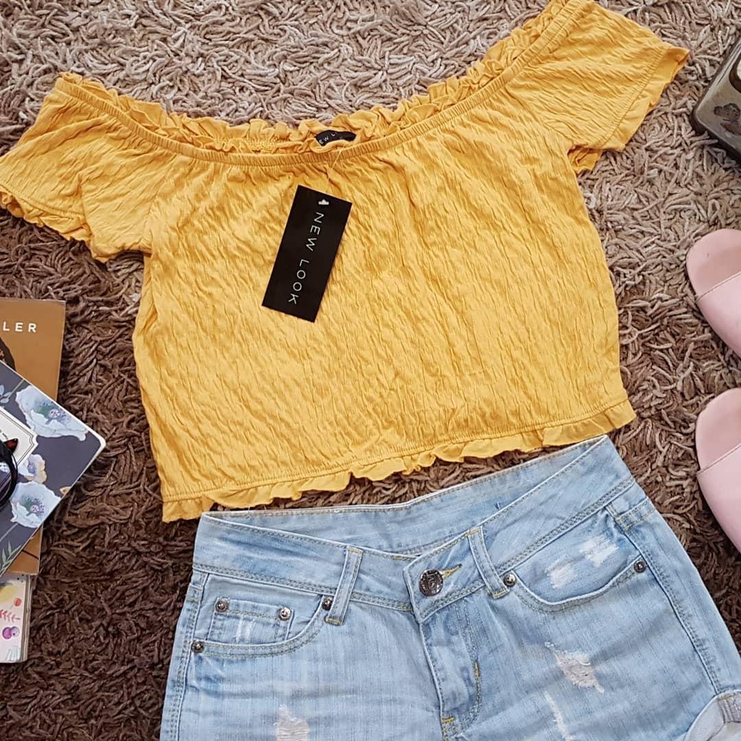 new look yellow crop top