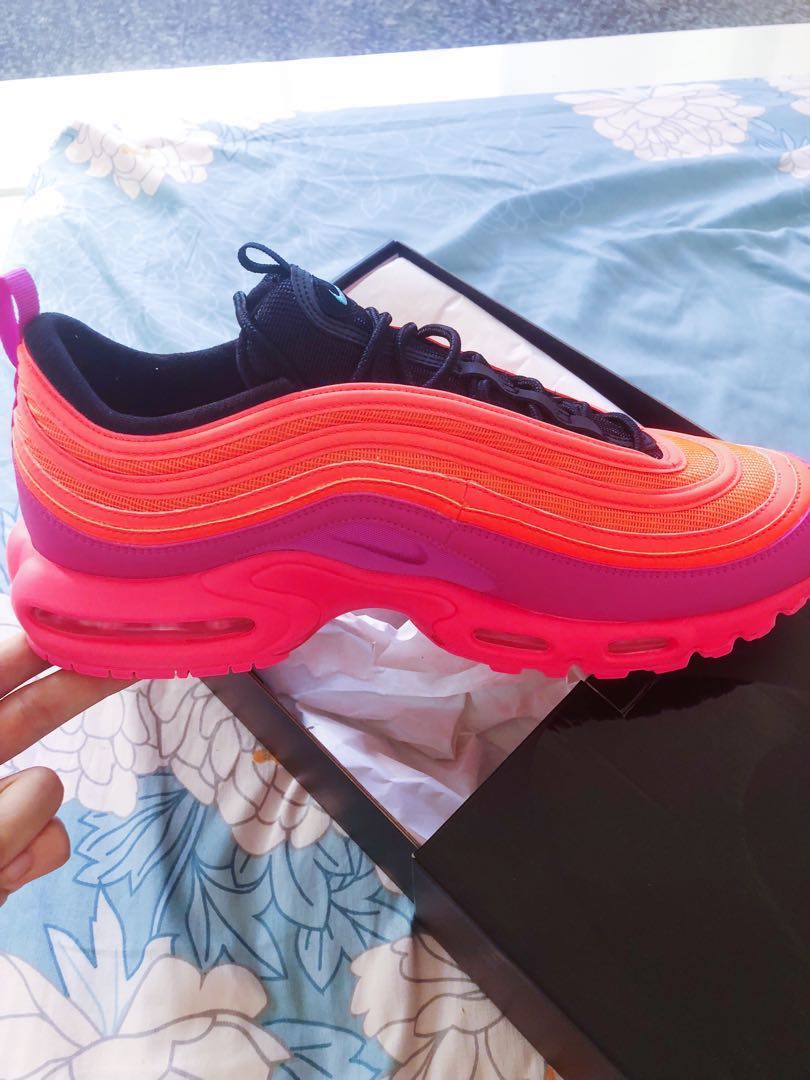 Nike Air Max Plus 97 Pink Magenta Crimson Men s Fashion