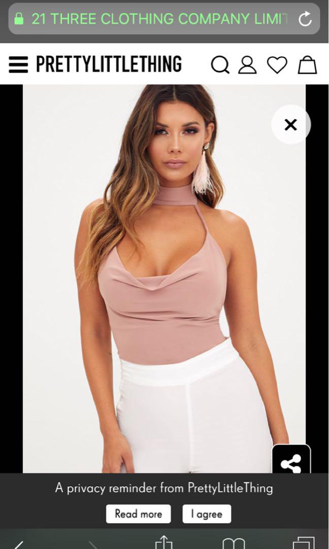 Pretty Little Thing Body Suit Rose Gold Women S Fashion Clothes