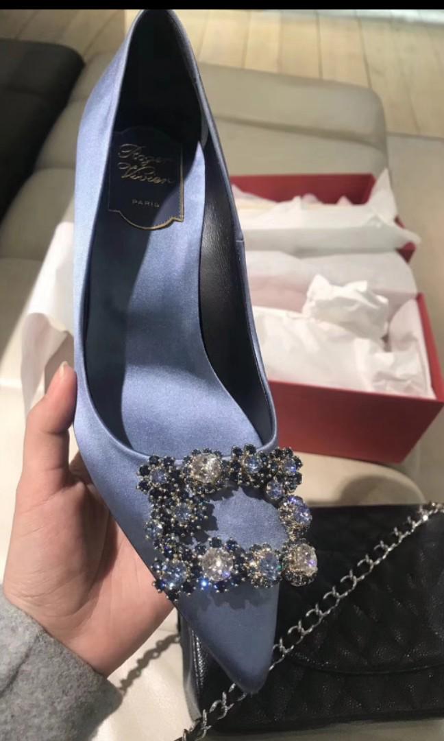 royal blue satin pumps