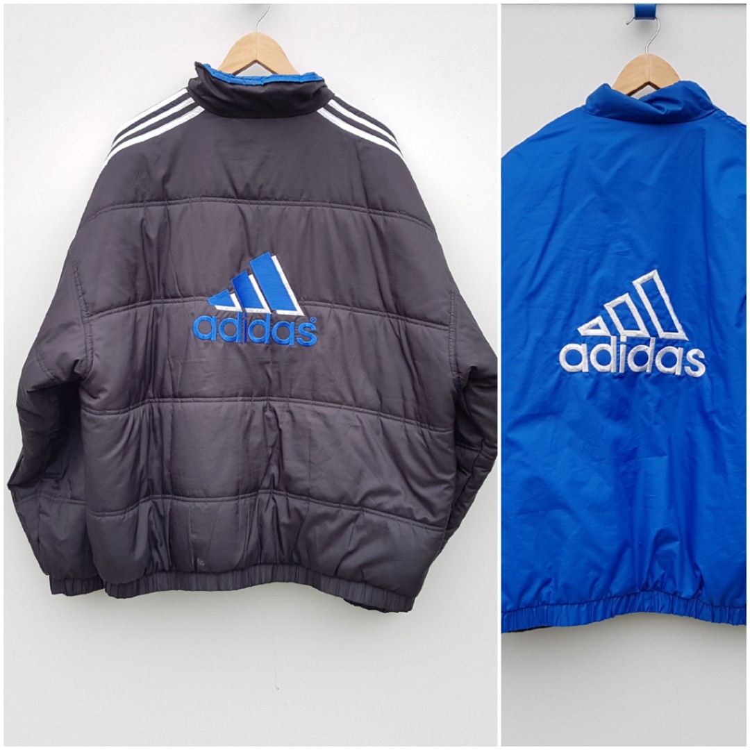 Vintage 1990s Adidas Reversible Puffer Jacket Oversized, Men's Fashion ...
