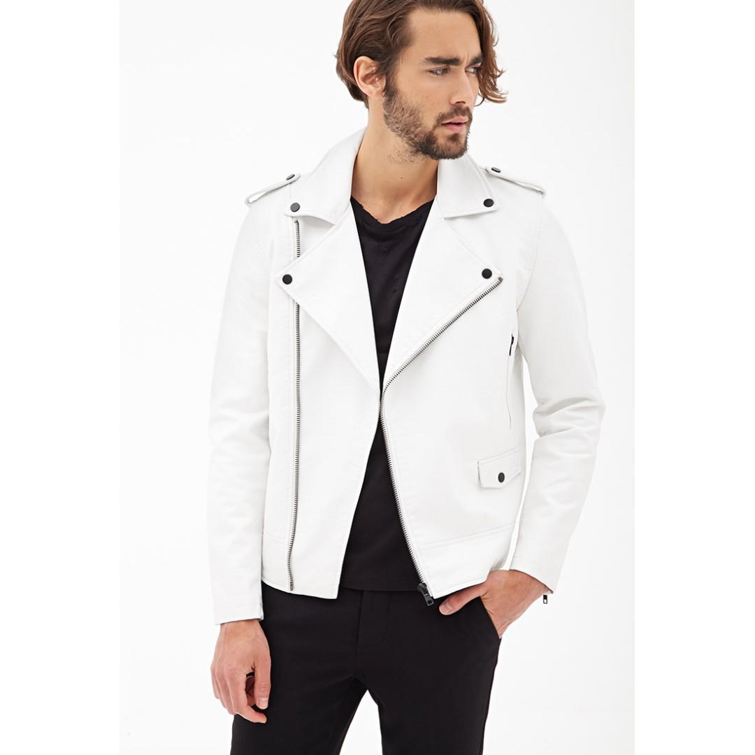 white leather jacket zara