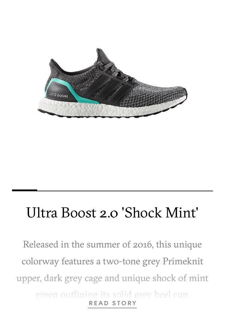 Adidas ultra boost 2.0 sales solid grey shock mint