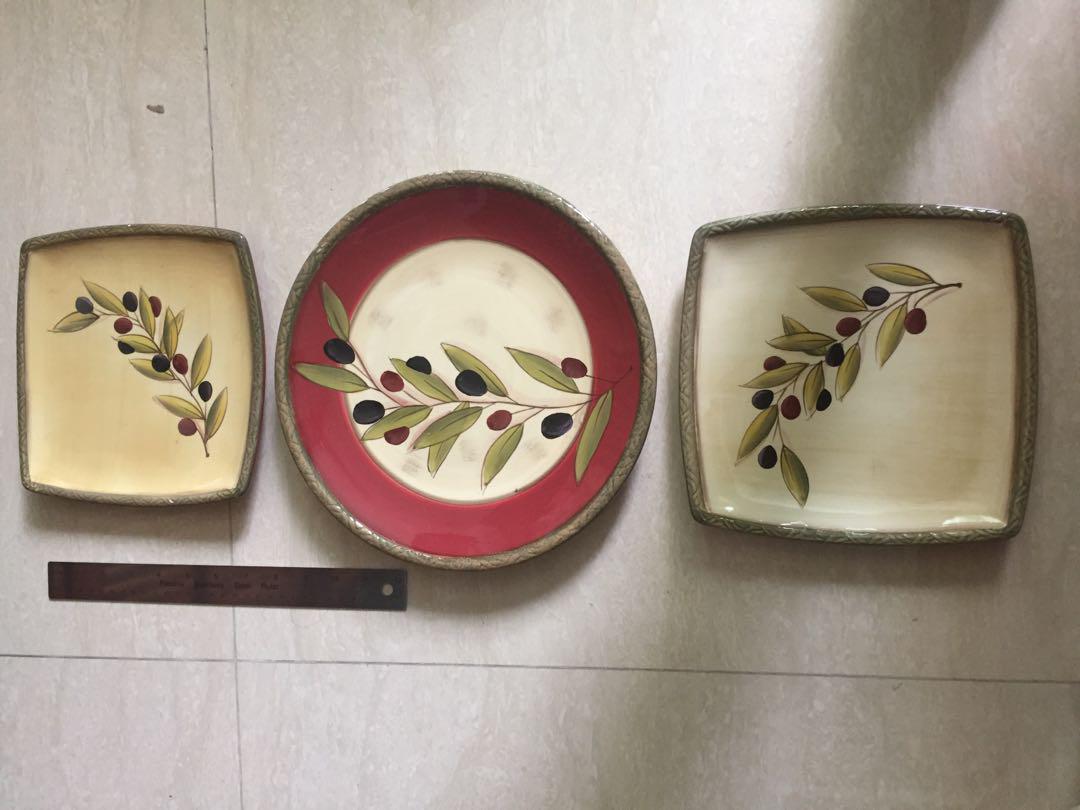 Antique Olive Motive Clay Art Plates Furniture Home Decor Others On Carousell
