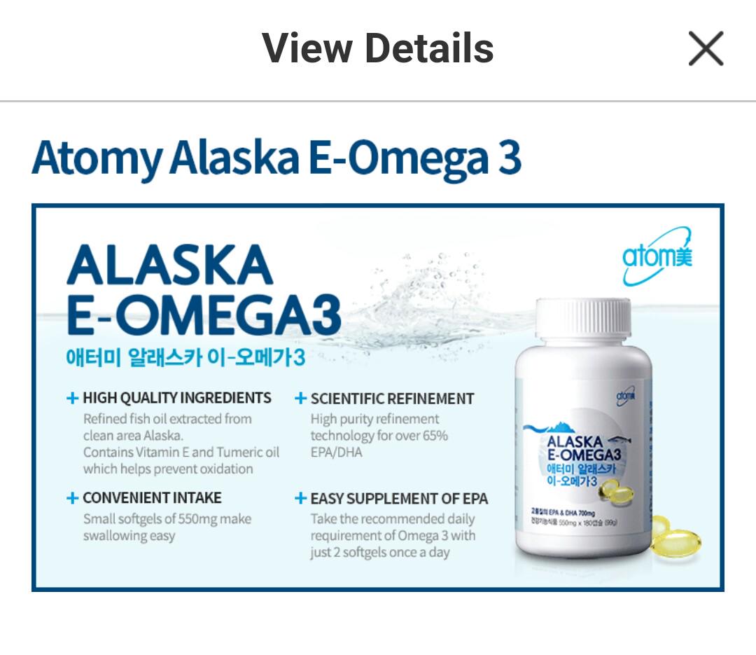ATOMY Alaska EOmega 3, Health & Nutrition, Health Supplements, Health