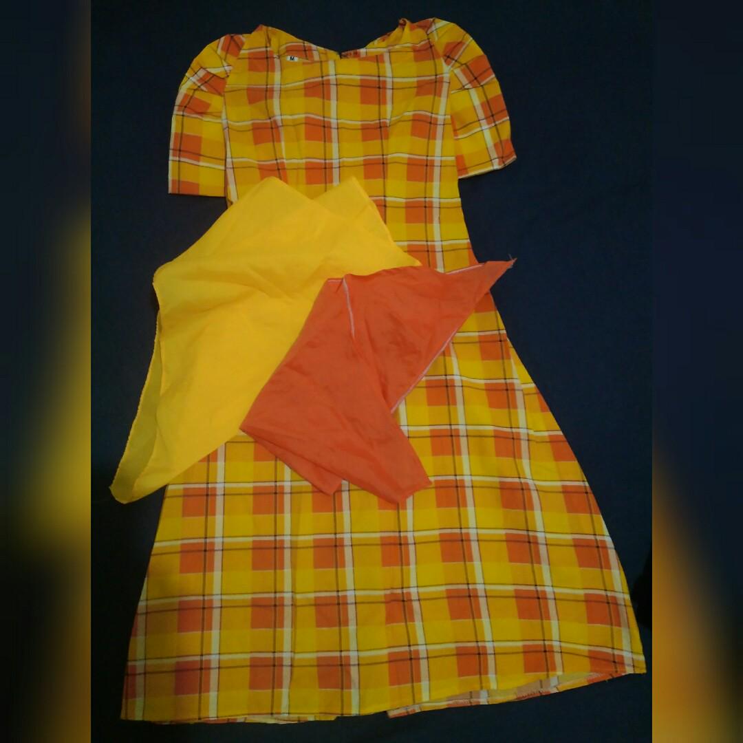 checkered filipiniana dress