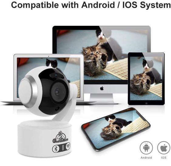 BeebeeRun WiFi Ip Camera 1080P HD 360 Vision Motion Detection Baby Pet Monitor Pan Tilt Home Security Cameras Two Way Audio Night Vision Surveillance