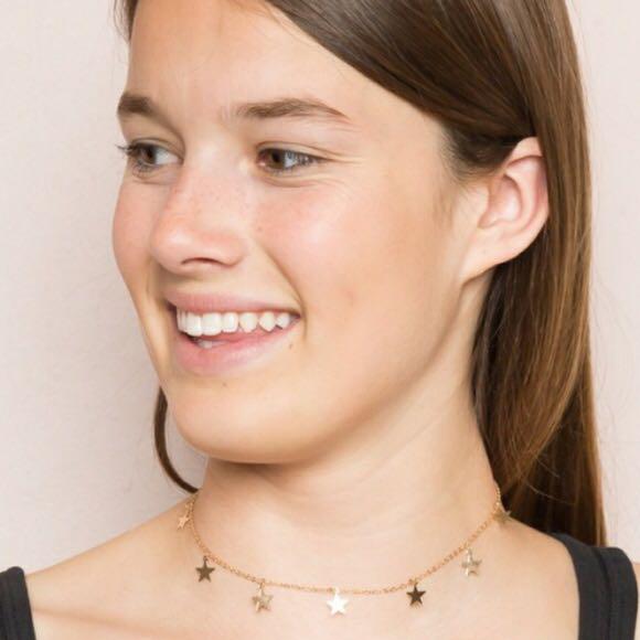 brandy gold star necklace