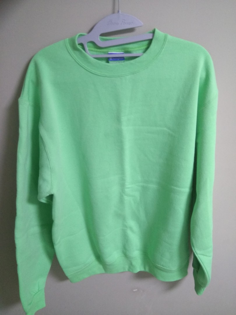 mint green champion sweater