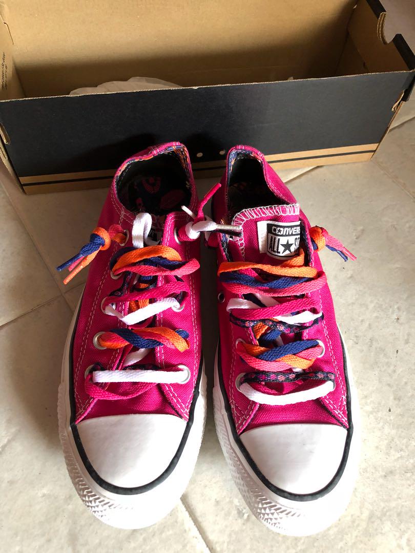 pink converse laces