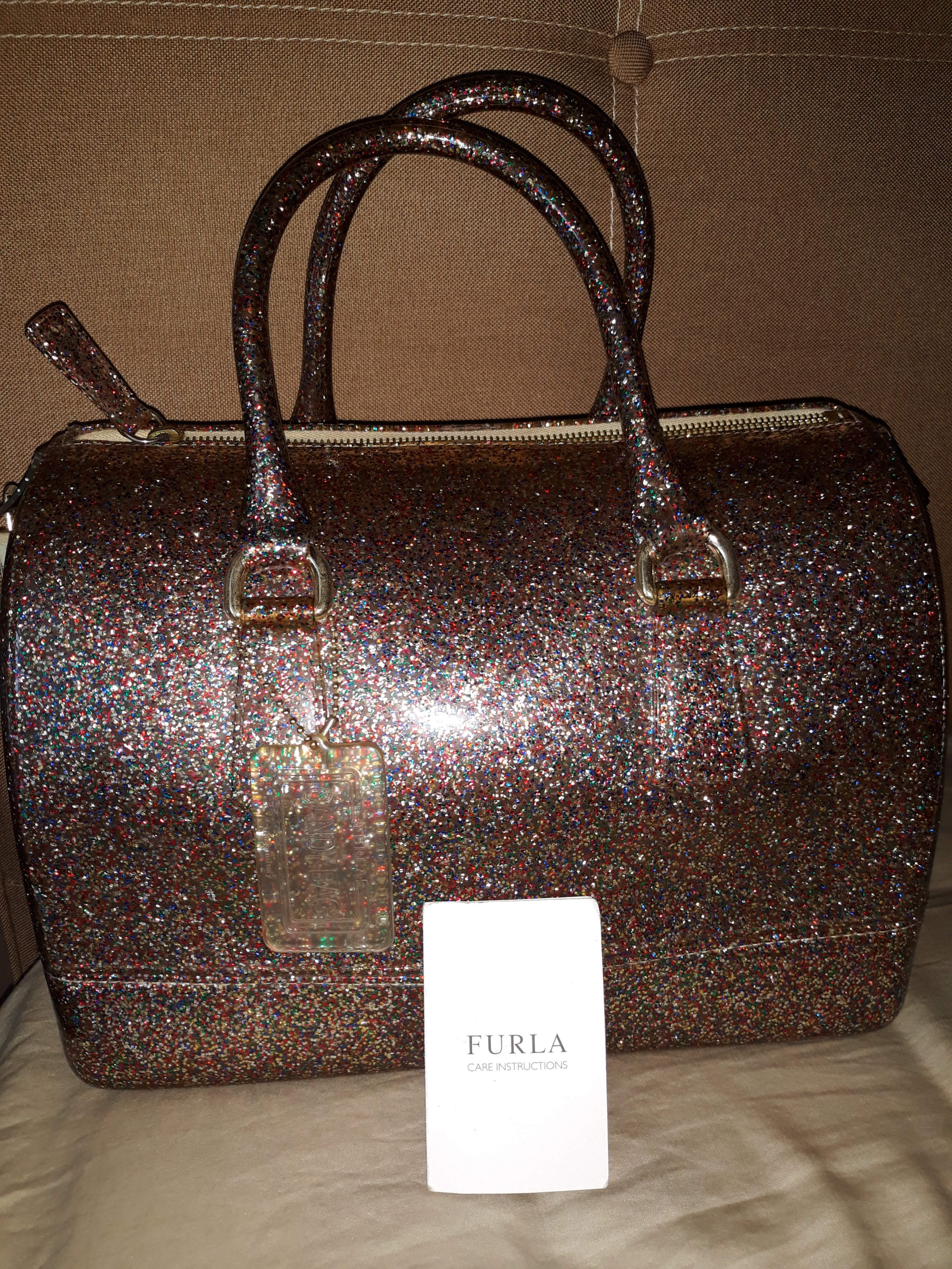 Furla Glitter Candy Rubber Medium Jelly Bags Authentic