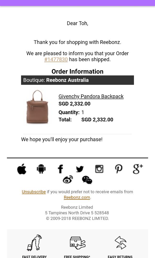 Givenchy backpack (Category: Backpacks) located in Singapore. Submitted by butterjam (Listing ID 180643698, Image 4). Description: Impulse buy from reebonz. Only lightly carried for 3 occasions. Spacious bag. In dark beige. Tip top condition. Bought in jan18..