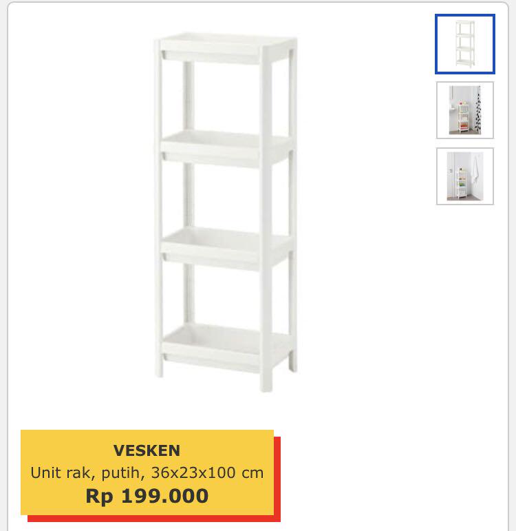 Ikea Vesken Rak Plastik Perabotan Rumah Di Carousell