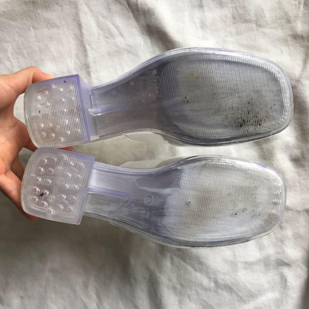 Jeffrey Campbell Petra Jelly Block Heel Mules