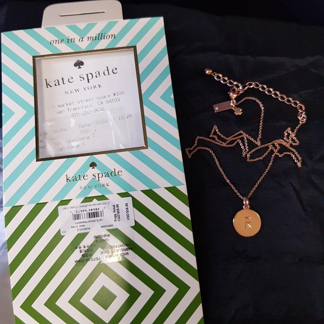 Kate Spade R initial pendant 17