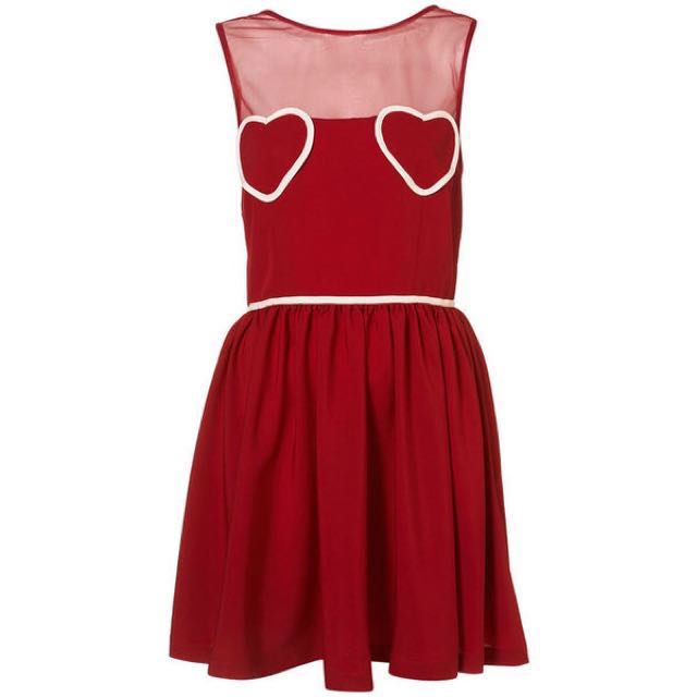MSRP 96 USD Topshop Heart Dress Women s Fashion Tops