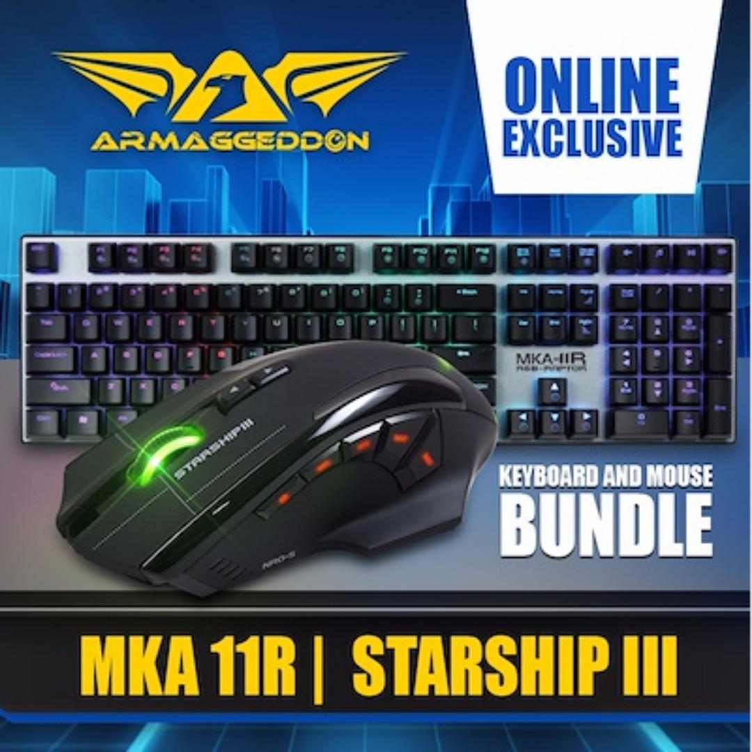 Online Exclusive Armaggeddon Black Friday Bundle Mka 11r Rgb Raptor Mech Gaming Keyboard Starship Iii Macro Able Mouse Up To 10k Cpi 9 Buttons High Quality Omron Switches Electronics