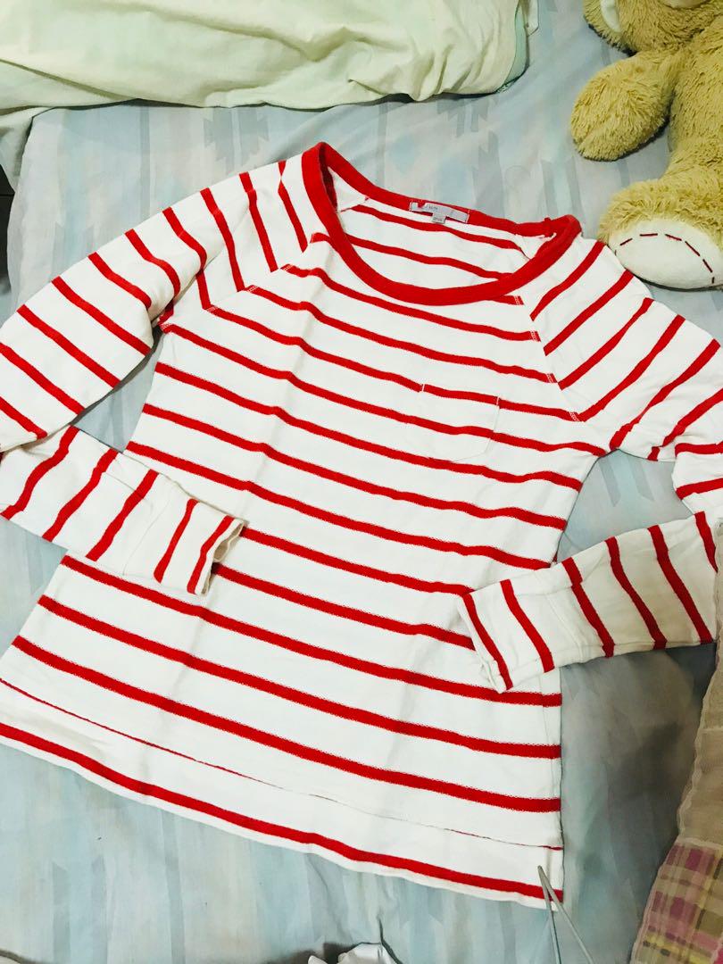 red and white striped sweater