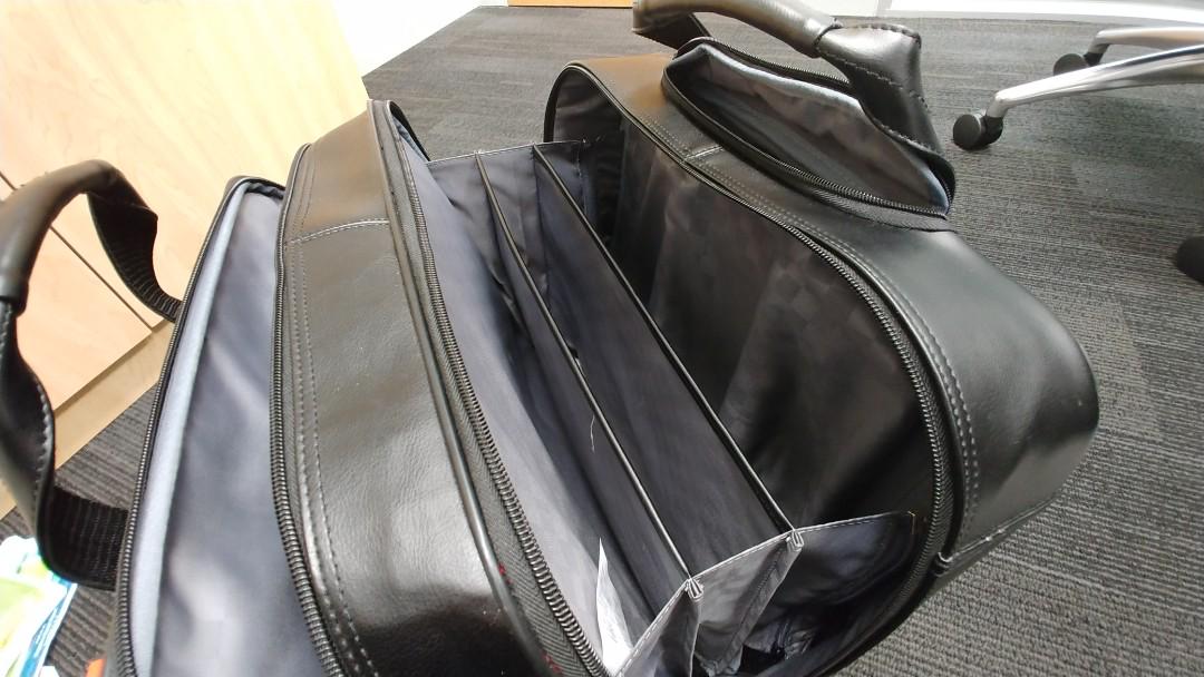 Samsonite Full Leather Rolling Briefcase, Luxury, Bags & Wallets on