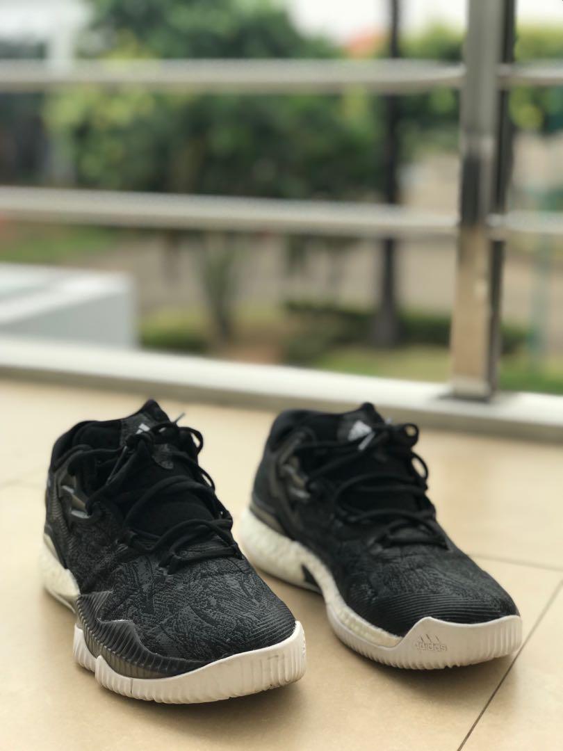 SEPATU BASKET ORIGINAL ADIDAS CRAZY LIGHT BOOST BLACK WHITE 2016 SIZE