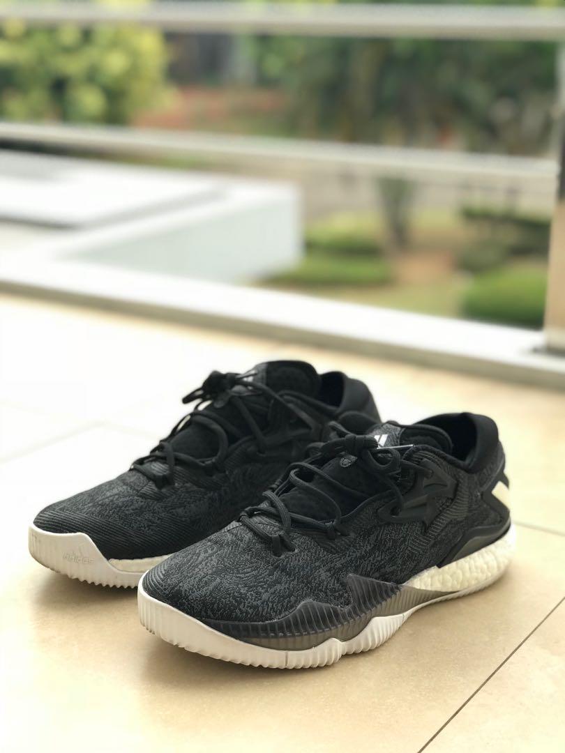 SEPATU BASKET ORIGINAL ADIDAS CRAZY LIGHT BOOST BLACK WHITE 2016 SIZE