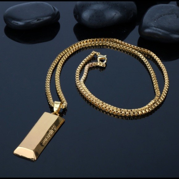 SUPREME Gold Bar Chain Necklace