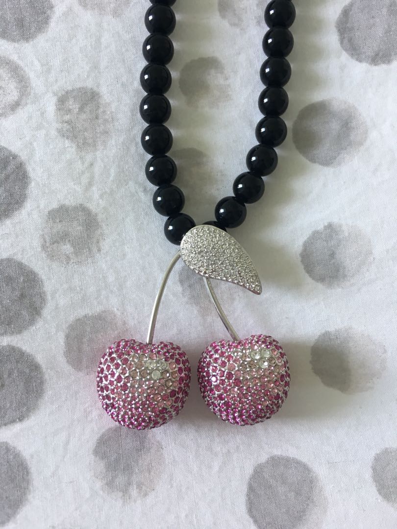 Swarovski Raspberry Cherries Necklace reversible Women s Fashion Jewelry on Carousell