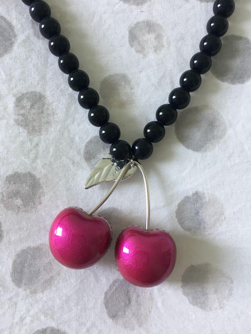 Swarovski Raspberry Cherries Necklace reversible Women s Fashion Jewelry on Carousell