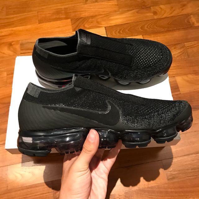 Nike vapormax new arrivals triple black laceless