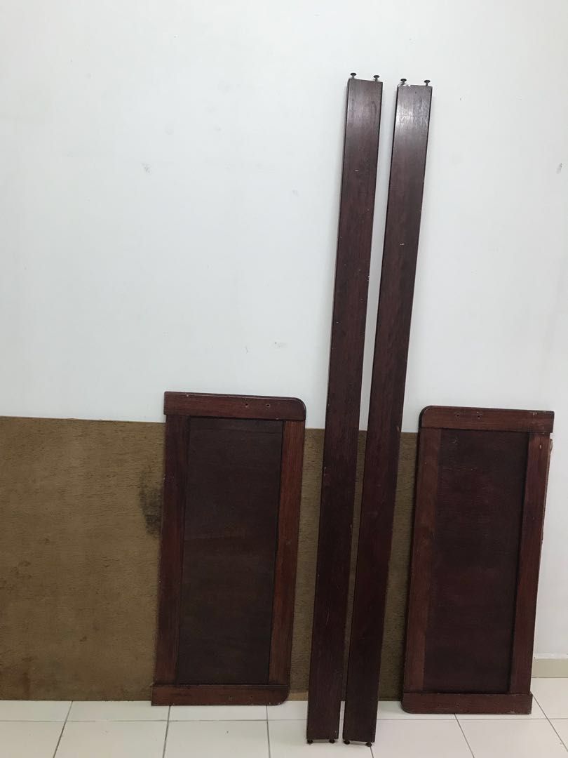 Wooden Single Bedframe With Plank Wood Furniture Beds Mattresses Photo