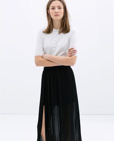 zara black maxi skirt