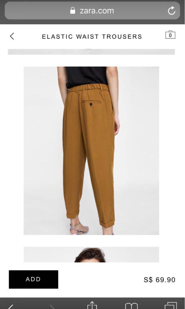 zara elastic waist pants