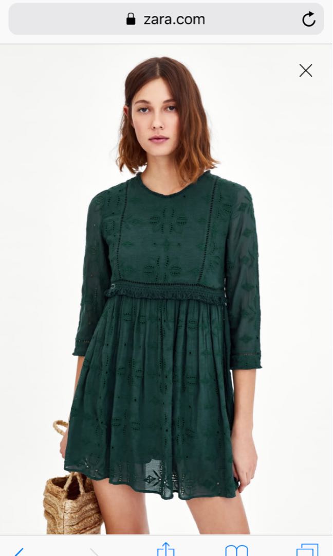 zara green playsuit