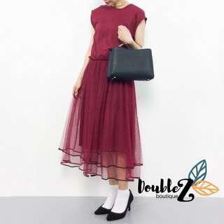 long dress furr Red