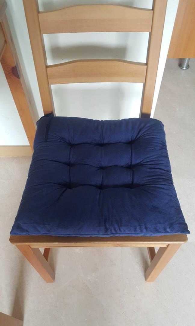 4 Chair cushions Dark Blue., Furniture & Home Living, Home Decor, Cushions & Throws on Carousell