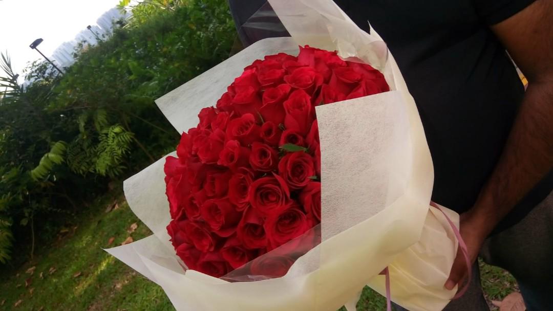 99 Roses Cheap Gardening Flowers Bouquets On Carousell