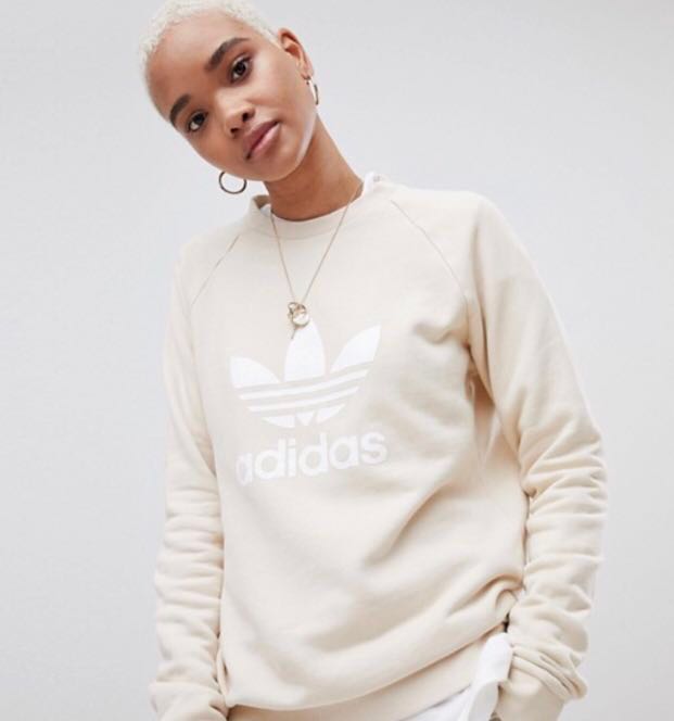 Adidas originals trefoil oversized hoodie store