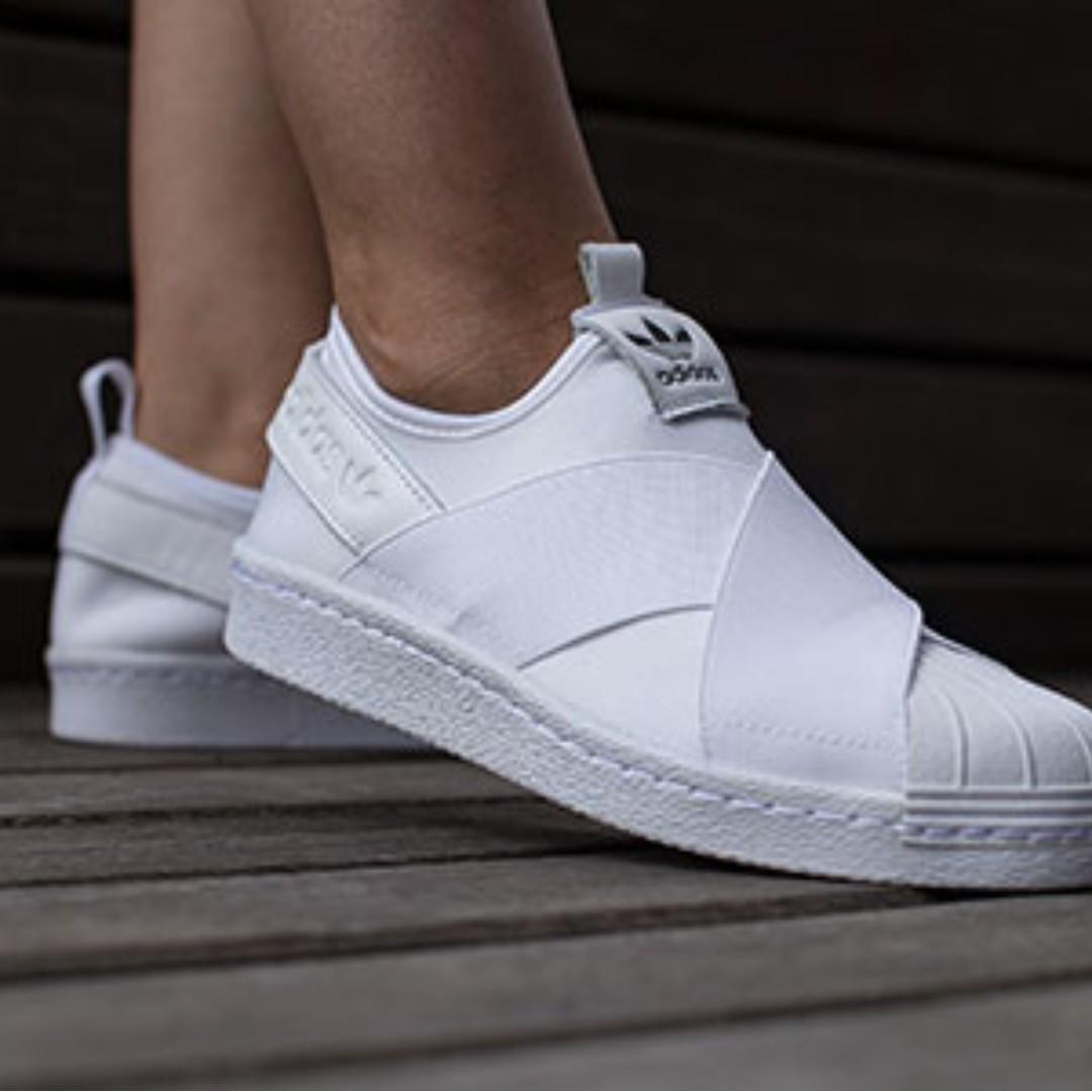 ADIDAS SUPERSTAR SLIP-ON SHOES - WHITE - SIZE 36 / UK 3 - 3.5, Women's  Fashion, Shoes, Sneakers on Carousell