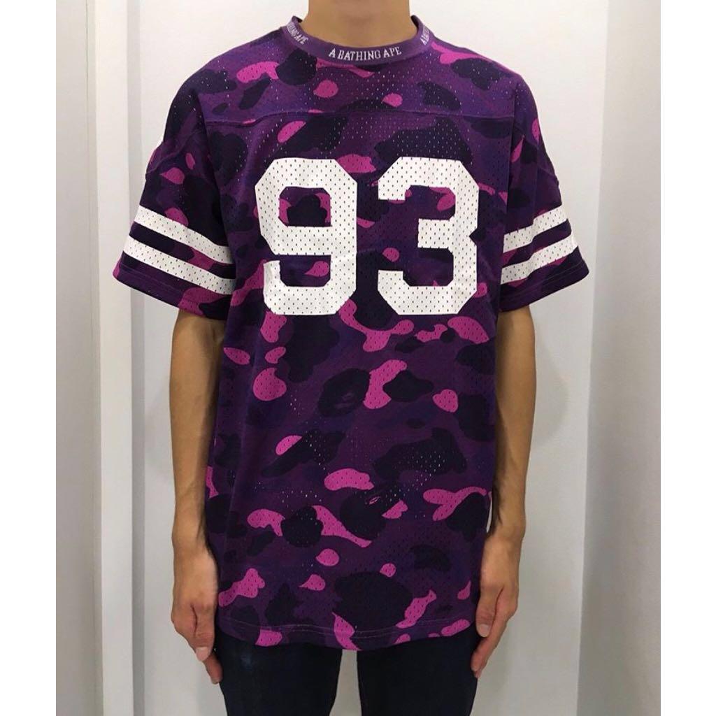 Bape Color Camo Mesh Football Wide Tee Men S Fashion Clothes