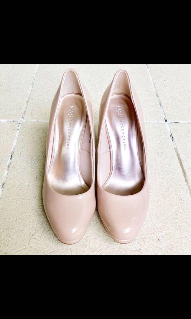 m and s nude heels