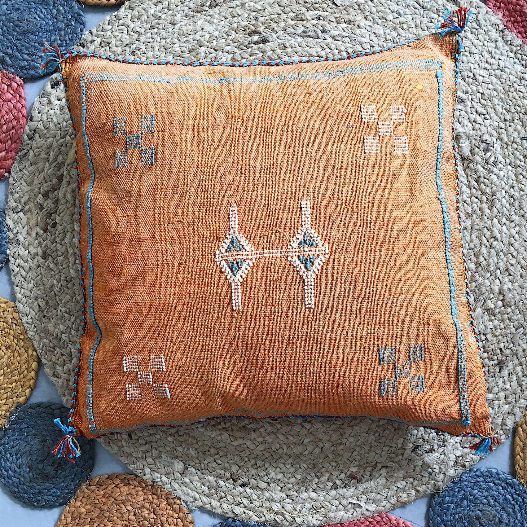 Burnt Orange Cactus Silk Cushion Cover Furniture Home Decor