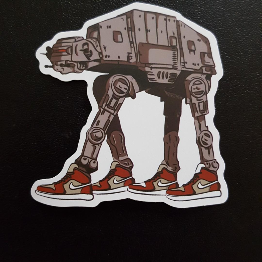 C4 Star Wars At At Walker Nike Sticker Stickers Bicycles