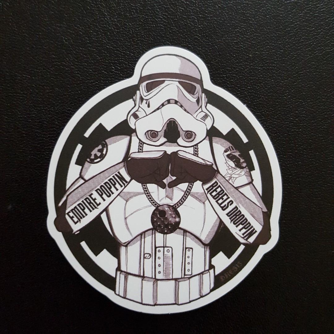 Empire Poppin Rebels Droppin Stormtrooper Weiß Leuchten im Dunkeln PVC Klett 