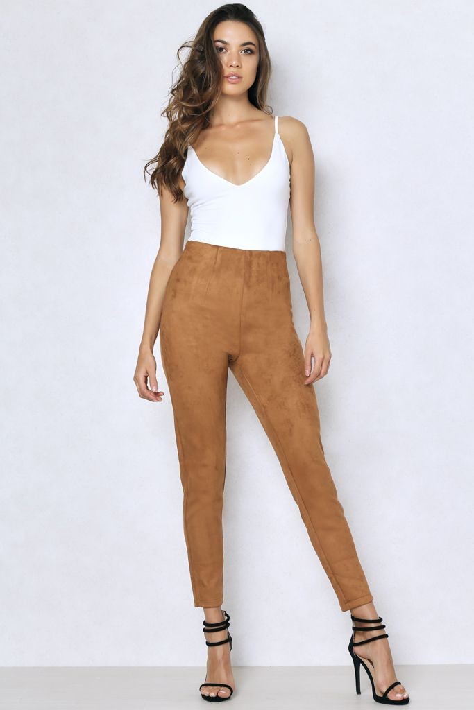 Camel suede pants clearance