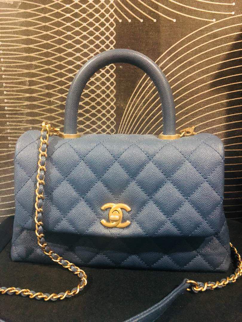 Chanel Coco Handle Mini Blue with GHW 