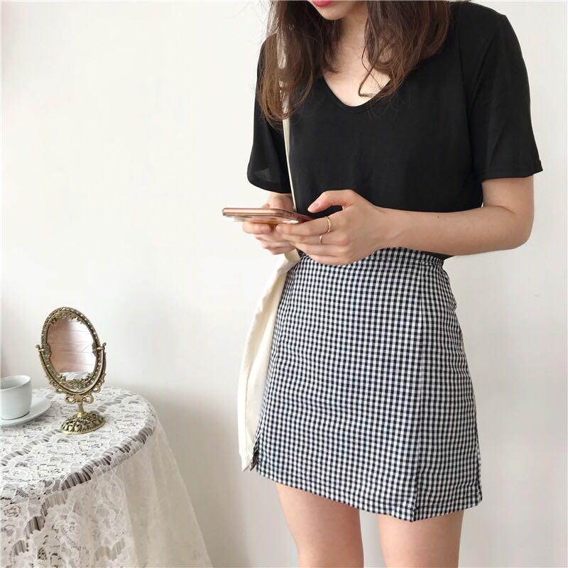 Checkered Plaid Korean Style Highwaist Skirt Women S Fashion