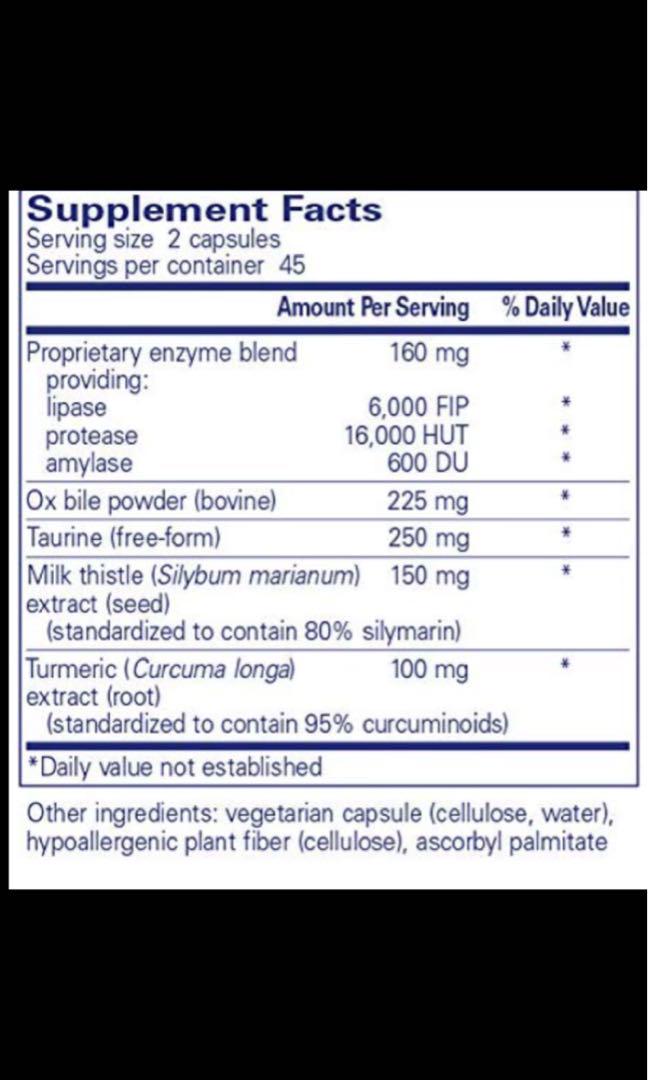 Digestive Enzyme Formula with Extra Support for Gall Bladder Function