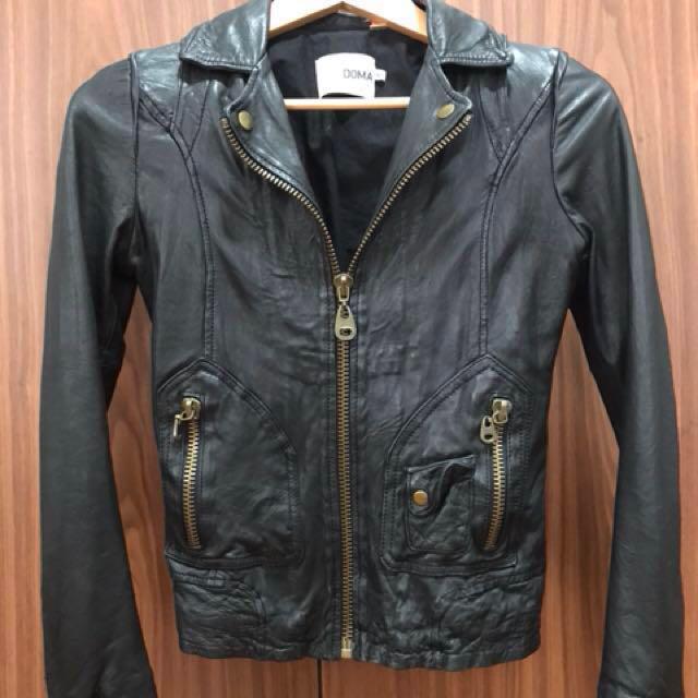 Doma leather new arrivals jacket with hood
