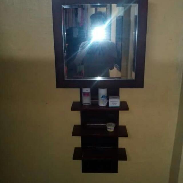 Elegant Mirror with jewrerly cabinet (Category: Shelves, Cabinets & Racks) located in Quezon City. Submitted by shopsky28 (Listing ID 180892346, Image 2). Description: Elegant mirror with jewerly cabinet Made in US wood kaya mabigat pang yayamanin bes! 😍 Brand new! Pull out from mall (homeworks) 3500 original price selling for 1,800 only! Negotiable price!.